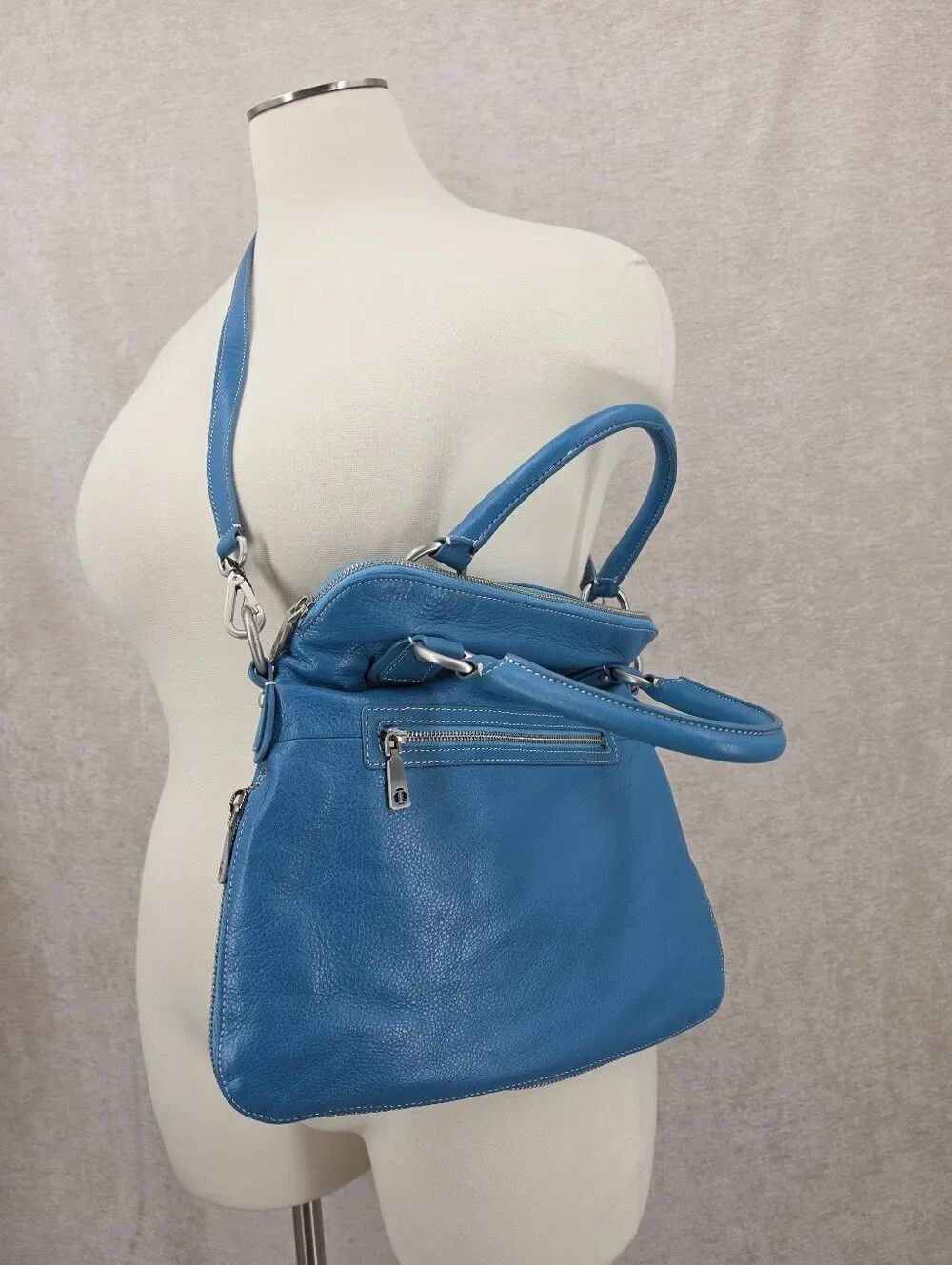Talbots Blue Leather Women’s Satchel Bag